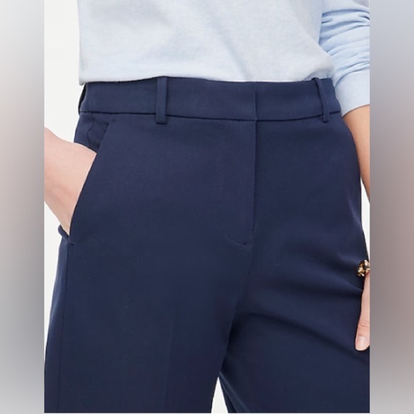 J Crew Remy Wide Leg Crop Navy Pants - Picture 3 of 8